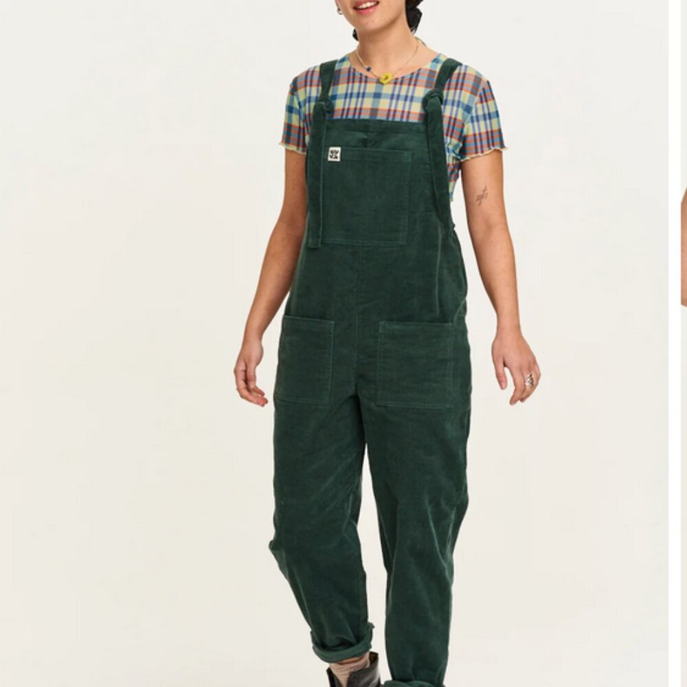 Lucy and Yak  Original - Corduroy Dungaree in Posy Green in size 8